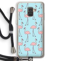 Anything Flamingoes: Samsung Galaxy A8 (2018) Transparant Hoesje met koord