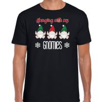Fout kersttrui t-shirt voor heren - Kerst kabouter/gnoom - zwart - Gnomies