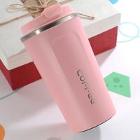 Dubbele RVS 304 koffie mok auto Thermos mok reizen Thermo Cup 510ml (roze)