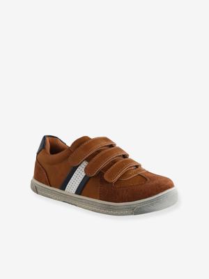 Tennisschoenen met klittenband voor jongens bruin