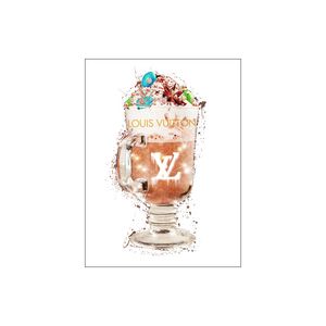 Glasschilderij - Louis Vuitton Latte - 60 x 80 cm
