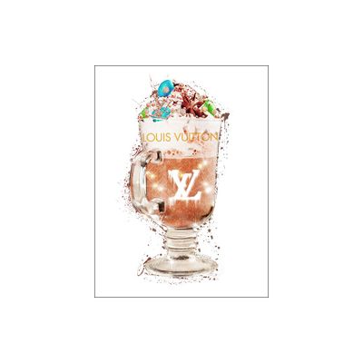 Glasschilderij - Louis Vuitton Latte - 60 x 80 cm