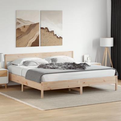 Bedframe zonder matras massief grenenhout 200x200 cm