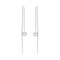 Karma Pull Through Doortrek Oorbellen Open Heart Zilver