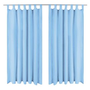 VidaXL Micro-satijnen gordijnen met lussen 140x225 cm turquoise 2 st