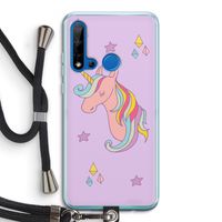 Roze eenhoorn: Huawei P20 Lite (2019) Transparant Hoesje met koord