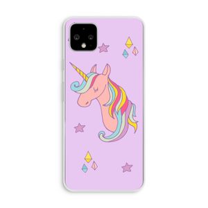 Roze eenhoorn: Pixel 4 XL Transparant Hoesje