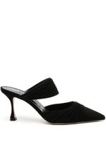 Manolo Blahnik mules Circeamu 70 mm en daim - Noir - thumbnail