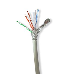 Nedis Netwerk Kabel Rol | CAT6 | Stranded | S/FTP | Koper | 100.0 m | Binnenshuis | Rond | LSZH | Grijs | Gift Box - CCBG8528GY100