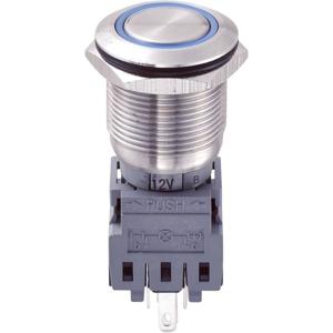 TRU COMPONENTS 701906 LAS1-BGQ-11ZE/B/12V Vandalismebestendige drukschakelaar 250 V/AC 5 A 1x uit/aan Continu Blauw IP67 1 stuk(s)