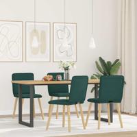 Eetkamerstoelen 4 st stof donkergroen