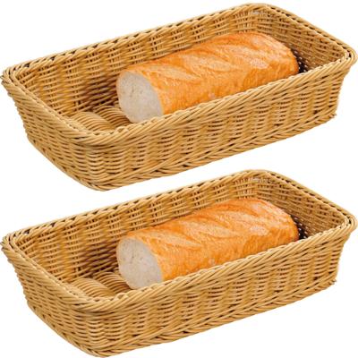 Kesper Broodmand - 2x - rotan - rechthoekig - 20 x 35 x 7,5 cm - fruitmanden