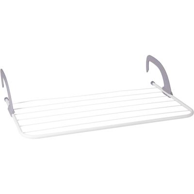 Radiator droogrek - wit/zwart - metaal - 69 x 38 x 15 cm - wasrek - 5 meter waslijn