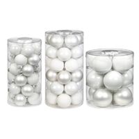 72x stuks glazen kerstballen wit 4, 6 en 8 cm glans en mat - Kerstbal