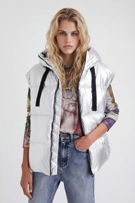 Gewatteerd jack met afneembare mouwen - BLACK - S