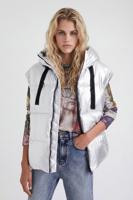 Gewatteerd jack met afneembare mouwen - BLACK - S