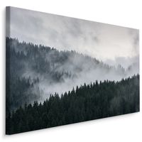 Schilderij - Bos in de wolken, premium print, wanddecoratie - thumbnail