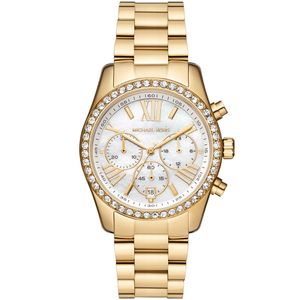 Michael Kors MK7241 Horloge Lexington Chrono staal goudkleurig-wit 38 mm