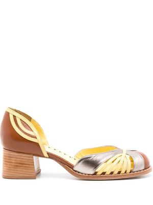 Sarah Chofakian escarpins Elaine 70 mm à design colour block - Marron