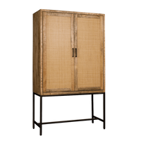 RENEW Opbergkast 'Carini' Hout en Webbing, 190 x 110cm, kleur Naturel