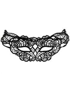 Fleur Du Mal masque de nuit à roses brodées - Noir