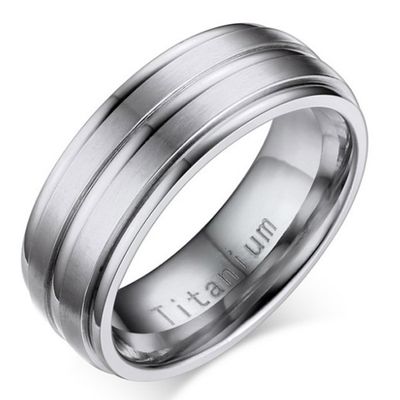 Titanium heren ring Zilver 8mm-23mm