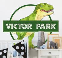 Dino muursticker aangepaste naam