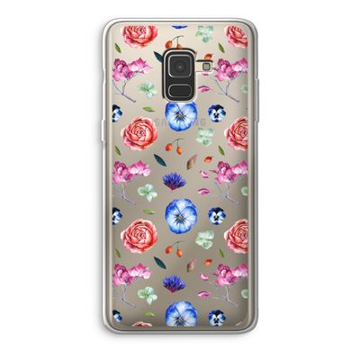 Bloemetjes: Samsung Galaxy A8 (2018) Transparant Hoesje