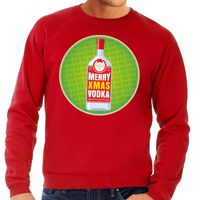 Foute kersttrui Merry Christmas vodka rood heren - thumbnail