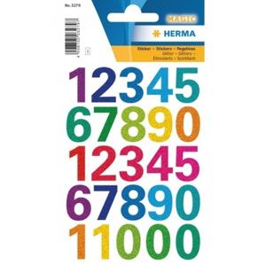 Stickervelletjes met plak cijfers - mix gekleurd - 25x stuks per vel - hoogte cijfers is 2,5 cm