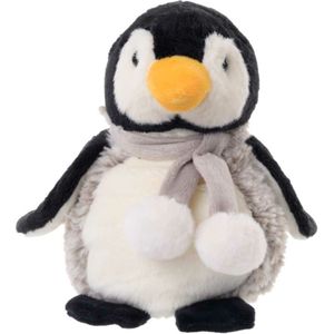 Bukowski pluche pinguin knuffeldier - grijs/wit - staand - 25 cm