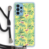 Flamingo party: Samsung Galaxy A52 Transparant Hoesje met koord
