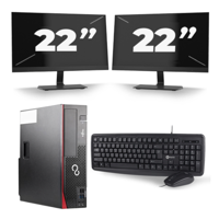 Fujitsu Esprimo D556 SFF - Intel Core i5-6e Generatie - 8GB RAM - 256GB SSD - Windows 11 + 2x 22 inch Monitor