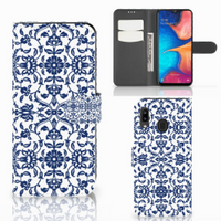 Samsung Galaxy A30 Hoesje Flower Blue - thumbnail