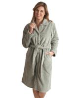 Fleece badjas lichtgroen met knopen Fleece badjas lichtgroen met knopen