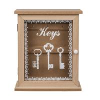 Houten sleutelkastje - sleutelkluis - 22 x 27 cm - Sleutels opbergen - Sleutelkastje van hout