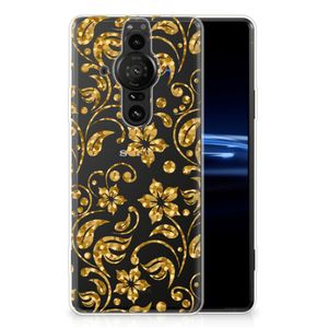 Sony Xperia Pro-I TPU Case Gouden Bloemen