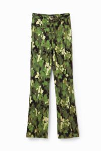 Flared broek met camouflage - GREEN - S