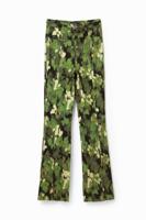 Flared broek met camouflage - GREEN - XS