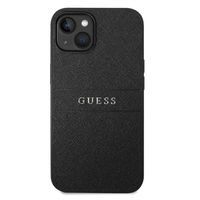 Guess Saffiano iPhone 14 Hybrid Case - Zwart