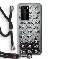 Zwarte poes: Huawei P40 Pro Transparant Hoesje met koord