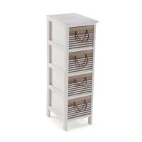 Ladekast Versa Tabo Textiel Paulownia hout 32 x 81 x 26 cm