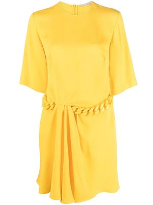 Stella McCartney robe courte à détail de chaîne - Jaune