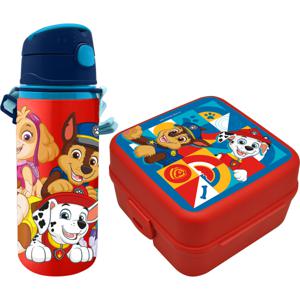 Paw Patrol lunchbox set voor kinderen - 2-delig - rood - kunststof/aluminium