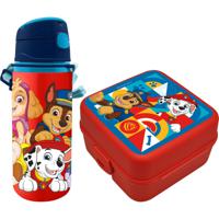 Paw Patrol lunchbox set voor kinderen - 2-delig - rood - kunststof/aluminium - thumbnail