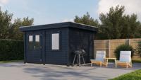 Lugarde Select Modern tuinhuis Bodegraven 388x300cm - Zwarte olie- Plat dak- - Lugarde Select