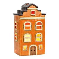 Windlicht huis van aardewerk, kleurrijk (B/H/D) 13x22x9 cm