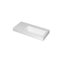 INK Momento Wastafel Polystone Wasbak Rechts met 1 Kraangat - 1000x450x90 mm - Glans Wit
