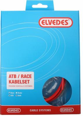Elvedes Schakel kabelkit atb / race compleet - rood (in doosje)