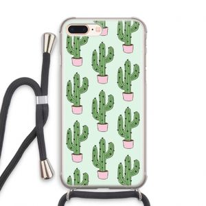 Cactus Lover: iPhone 7 PLUS Transparant Hoesje met koord